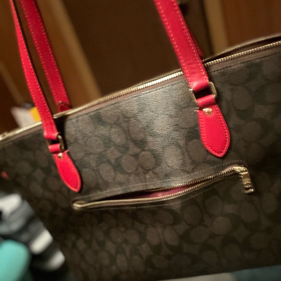 XL Coach tote brown and red - Picture 4 of 12